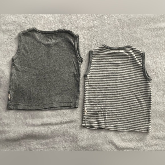 Burt's Bees Baby Gray and White Striped Onesie Set 18 month - Picture 3 of 4